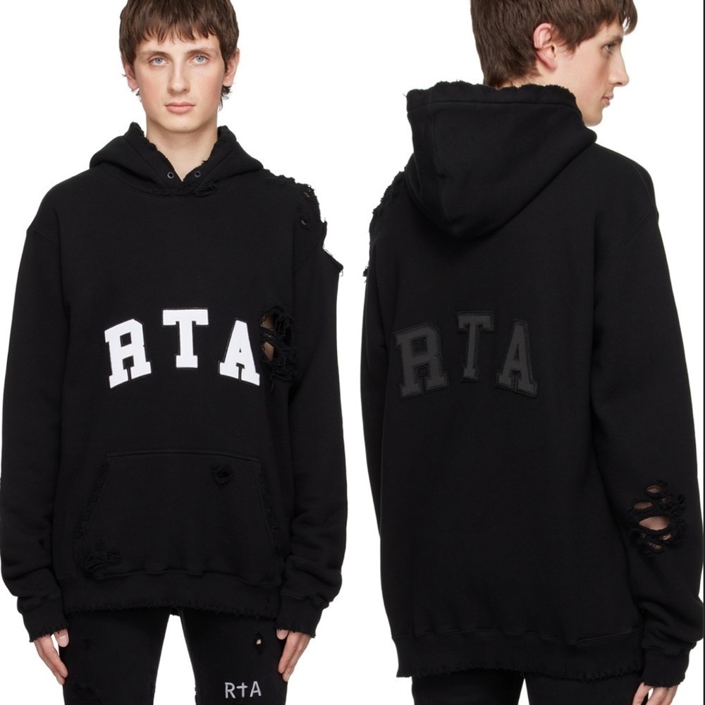 RTA men’s Markus hoodie oversized varsity embroidered letters sweatshirt size XL